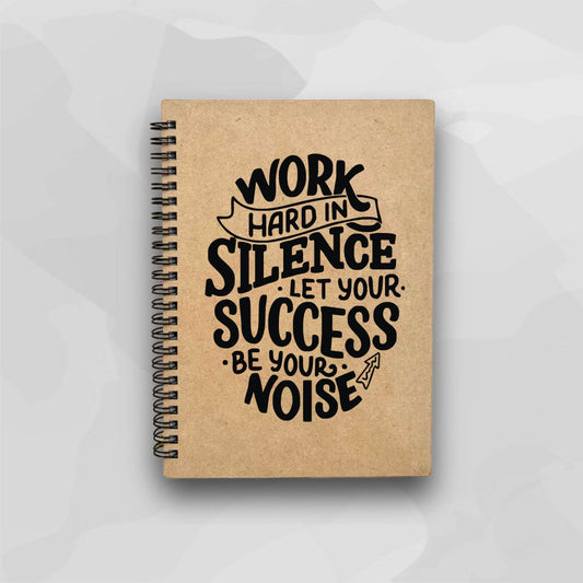 Work Hard A6 Wooden Diary